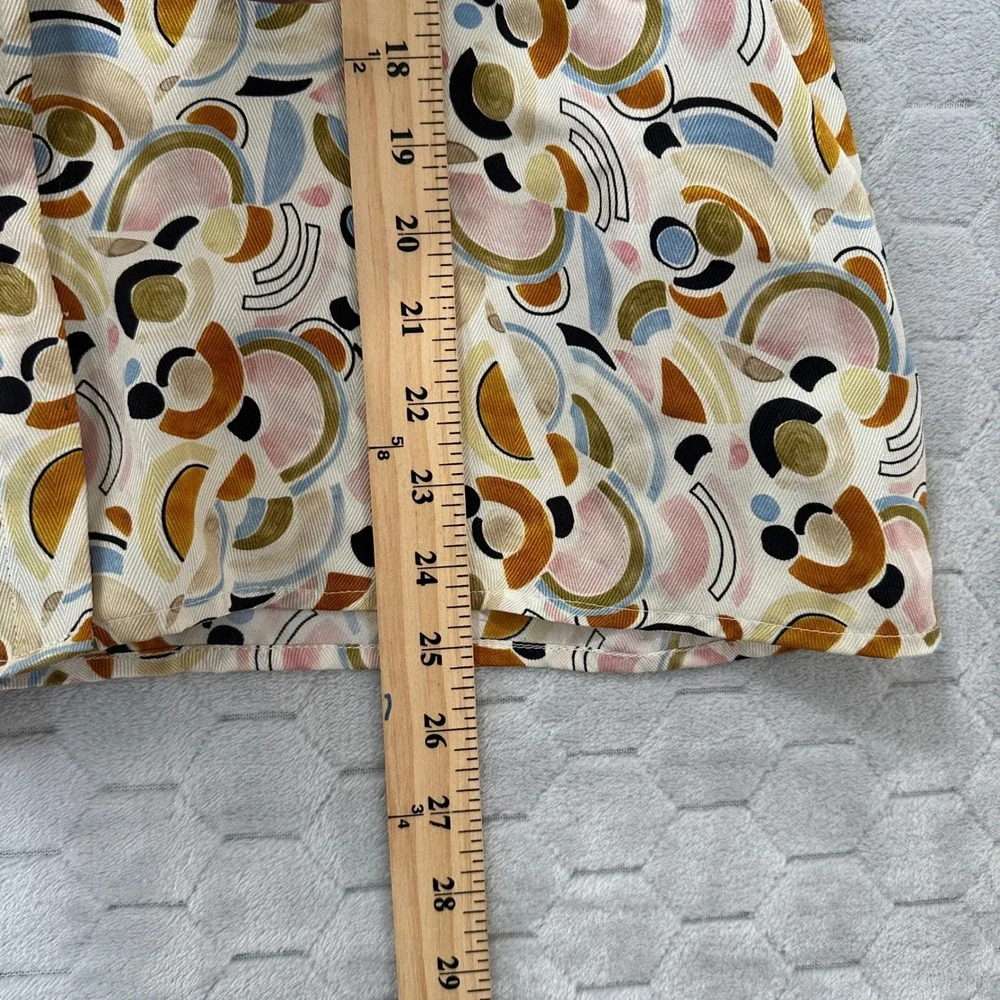 Lafayette 148 Button Up 100% Silk Geometric Artsy Resort Quiet Luxury Womens XL - Picture 8 of 8